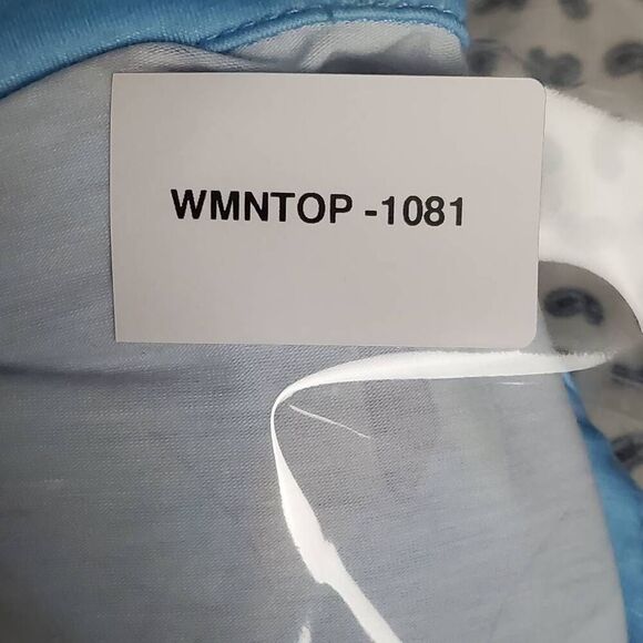 Womans XL Blue Floral Top Button Front Blouse - Picture 6 of 6